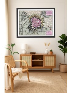 Mise en situation du plan ancien de Béthune dans un intérieur élégant