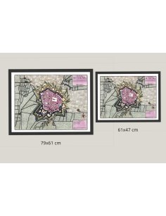 Affichage des deux tailles disponibles pour le plan ancien de Béthune : 79×61 cm et 61×47 cm