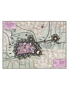 Plan ancien d’Aire-sur-la-Lys, vers 1700, par Beck et Bailleul – vue complète
