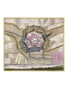 Plan ancien de Maubeuge vers 1700 par Beck et Bailleul – vue complète