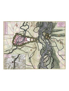 Plan ancien de Strasbourg et du fort de Kehl vers 1700 – vue d’ensemble