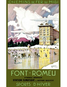 Affiche Chemins de fer du Midi - Font-Romeu - Sports d'hiver