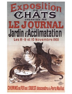Affiche Chemins de fer de l'Ouest - Exposition de chats