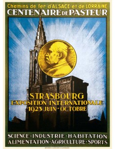 Affiche Chemins de fer d'Alsace et de Lorraine - Strasbourg Exposition Internationale 1923