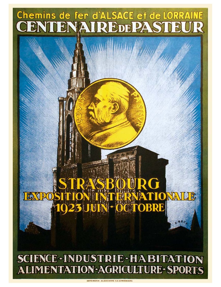 Affiche Chemins de fer Alsace Lorraine - Strasbourg Pasteur