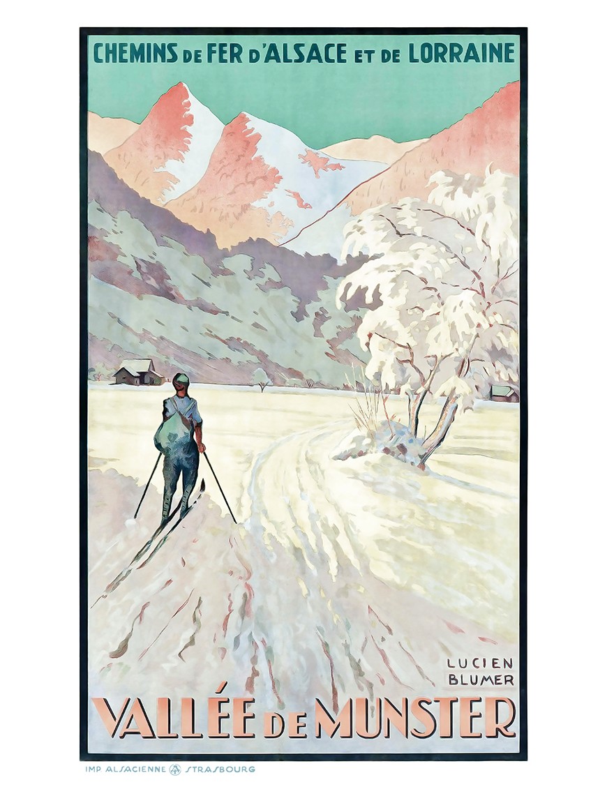 Affiche Chemins de fer Alsace Lorraine - Vallée de Munster en hiver