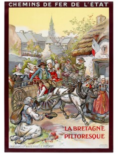 Affiche Chemins de fer de l'Etat - La Bretagne pittoresque