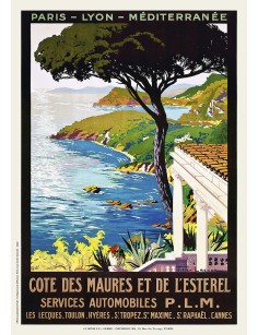 Affiche Chemins de fer PLM - Côte des Maures et de l'Esterel