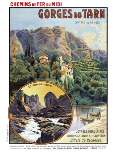 Affiche Chemins de fer du Midi - Gorges du Tarn