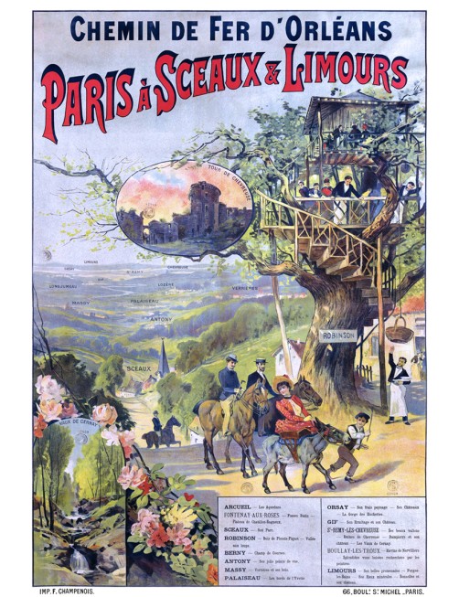 Affiche Chemins de fer Orléans - Paris Sceaux Limours