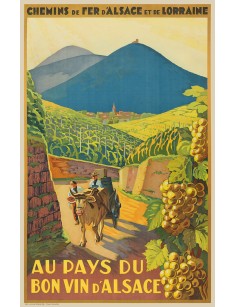 Affiche vintage – Bon vin d’Alsace – Chemins de fer d’Alsace et de Lorraine