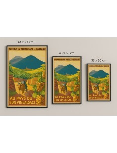 Présentation des 3 formats disponibles de l’affiche – 61x83 cm, 43x66 cm et 33x50 cm