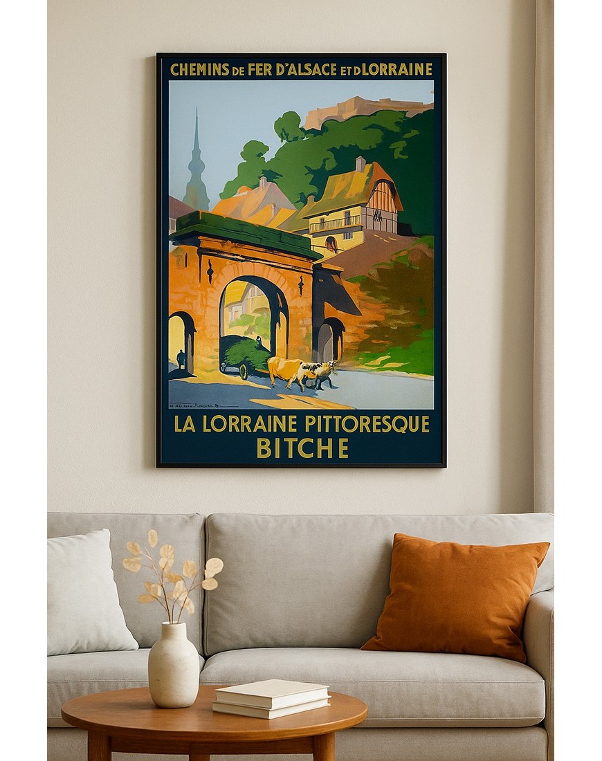 Affiche Chemin De Fer Alsace-Lorraine - Châteaux Et Costumes Traditionnels