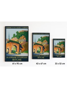 Présentation des formats disponibles – affiche Bitche, Lorraine pittoresque