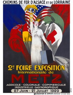 Affiche ancienne Chemins de fer d’Alsace et de Lorraine – Foire internationale de Metz 1929