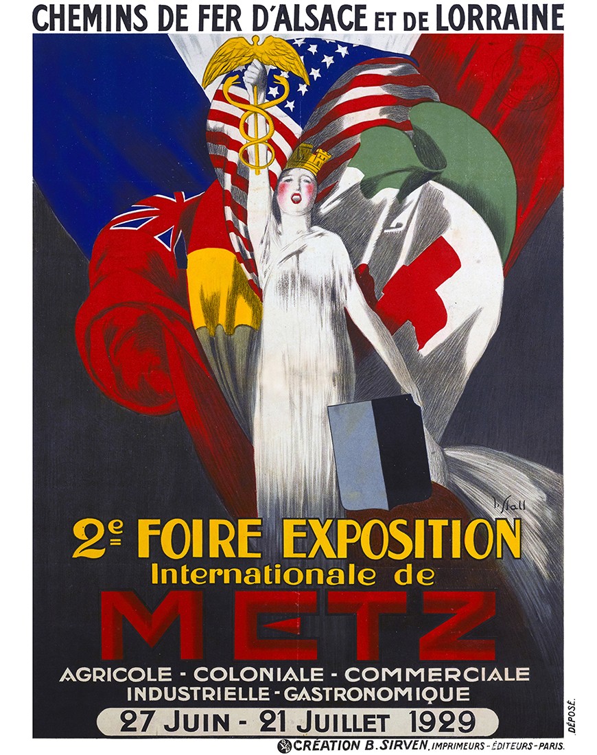Affiche ancienne Chemins de fer d’Alsace et de Lorraine – Foire internationale de Metz 1929