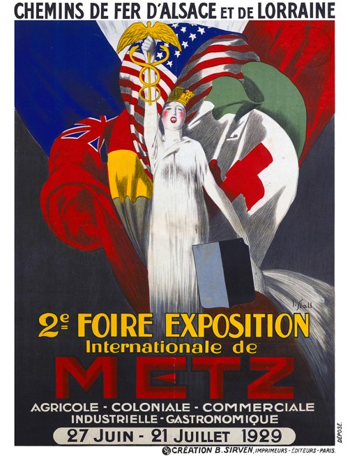 Affiche ancienne Chemins de fer d’Alsace et de Lorraine – Foire internationale de Metz 1929