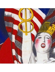 Détail de l’affiche : figure féminine avec bras levé, Foire de Metz 1929