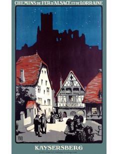Affiche vintage Chemins de fer d’Alsace et de Lorraine – Kaysersberg