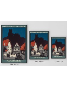 Affiche Kaysersberg disponible en trois tailles : 61x98 cm, 43x70 cm, 33x53 cm