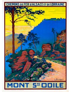 Affiche vintage – Mont Sainte-Odile, vue sur le monastère