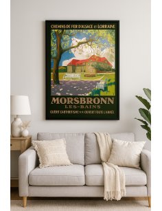 Affiche Morsbronn-les-Bains encadrée dans une décoration murale élégante