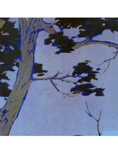 Détail de l’affiche – Branches fleuries d’arbre au premier plan