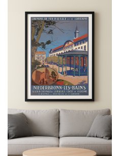 Affiche Niederbronn-les-Bains encadrée dans une décoration murale élégante