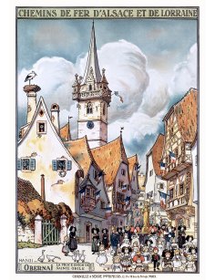 Affiche vintage – Obernai, procession de Sainte Odile par Hansi