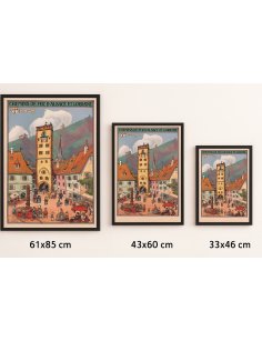 Affiche Ribeauvillé – Formats 61x85, 43x60 et 33x46 cm encadrés sur mur neutre