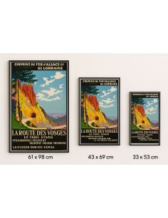 Présentation des trois formats disponibles de l’affiche Route des Vosges