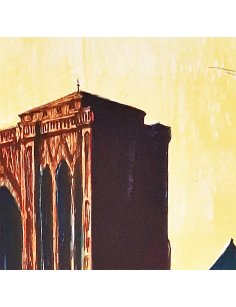 Détail de l’affiche vintage – cathédrale de Strasbourg en arrière-plan