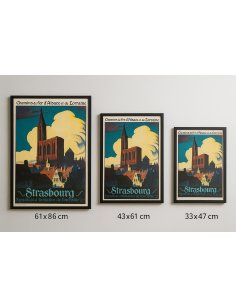 Affiche vintage de Strasbourg – reproduction disponible en 3 tailles : 61×86 cm, 43×61 cm, 33×47 cm