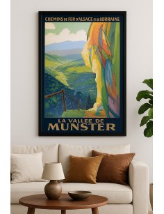 Affiche vintage Vallée de Munster en situation décorative murale