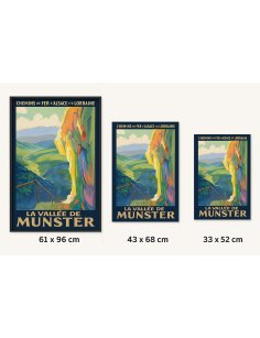 Affiche Chemins de fer d’Alsace Vallée de Munster disponible en 3 formats différents