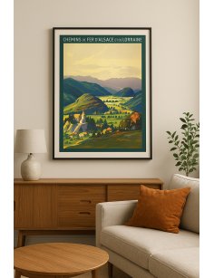 Affiche vintage Oderen vallée de Wildenstein en situation décorative